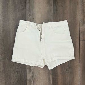 White denim shorts